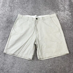 Croft & Barrow Chino Shorts Men's 40 Beige Flat Front Slash Pocket Cotton Blend - Picture 1 of 10