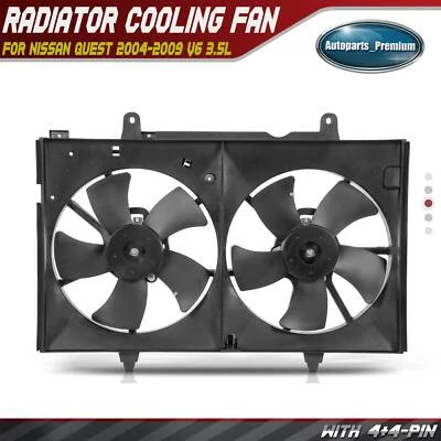 Conjunto de ventilador de refrigeración del radiador del motor con cubierta para Nissan Quest 04-09 ventilador doble Foto 1 de 4