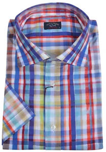 PAUL & SHARK YACHTING Herren Kurzarm Hemd Shirt Größe 46 18" Kariert - Bild 1 von 4