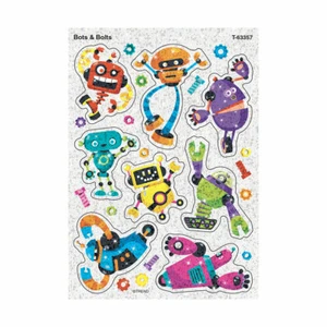 Bots & Bolts Robots Sparkle Reward Stickers - Ideal Party Favours, Gifts, Prizes - Picture 1 of 2
