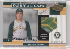 2002 Leaf Certified Fabric of the Game Gold Die-Cut Plate /5 Catfish Hunter HOF