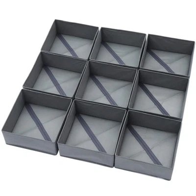9 Pack Foldable Cloth Storage Box Closet Dresser Drawer Organizer Fabric Bask... - Image 1 of 4