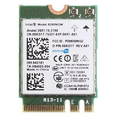 INTEL 8260NGW MODULO M.2 WIFI + BT MODULE DELL 08XG1T WIRELESS NOTEBOOK PC AIO - Immagine 1 di 4