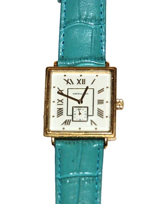 Reloj para mujer HAMILTON Squareline de cuarzo suizo esfera blanca resistente al agua años 80 Foto 1 de 4