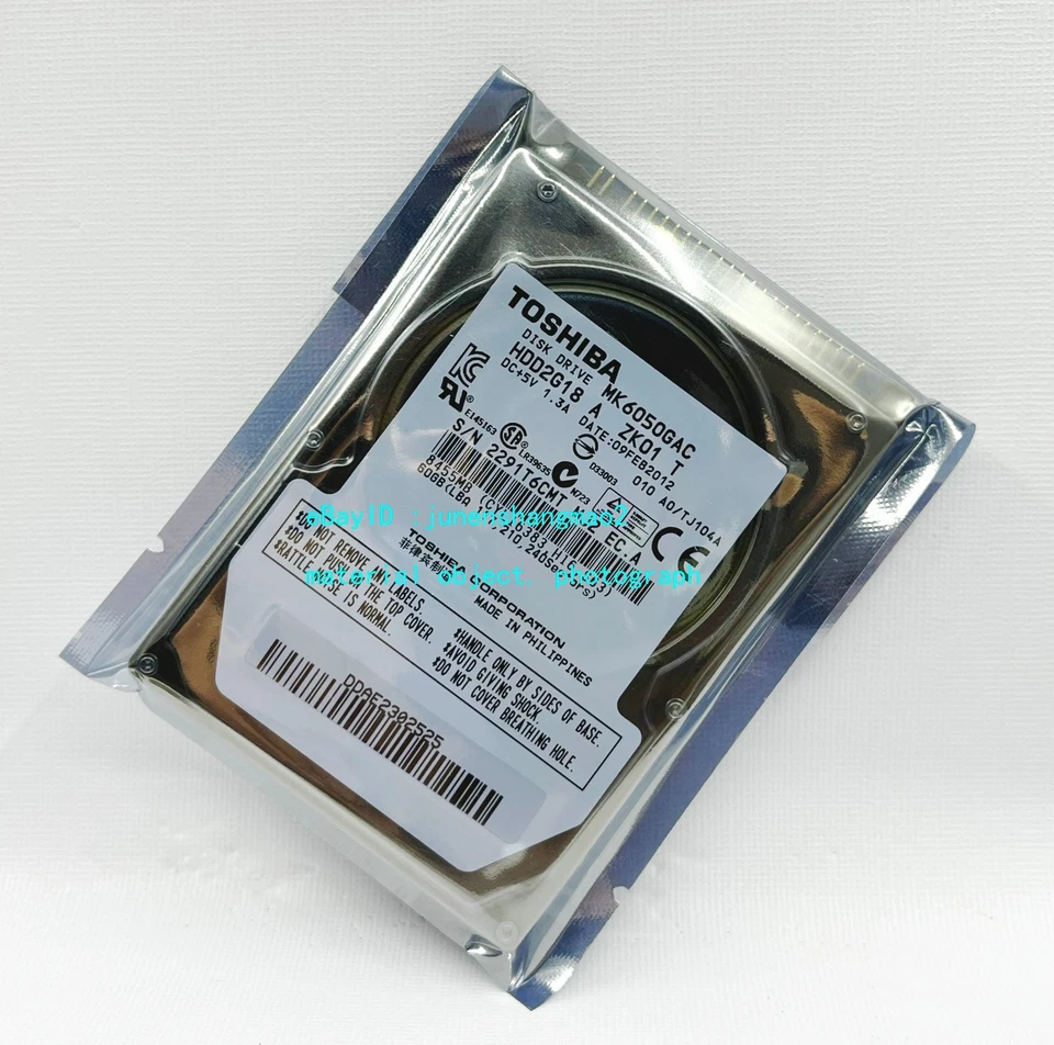 Toshiba 60GB 2,5 "MK6050GAC-Festplatte zur Temperaturregelung für Kraftfahrzeuge - Bild 1 von 4