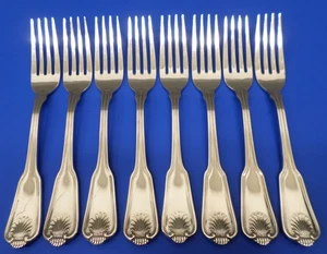 8 - Handtuch Boston Shell versilbertes Besteck 7 1/2" SPEISEGABELN - Bild 1 von 9