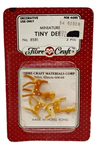 Mini estatuillas miniatura de ciervo pequeño vintage artesanía de fibra 8581 decoración casa de muñecas diorama - Imagen 1 de 6