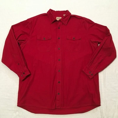 Camisa para hombre RED HEAD BRAND CO roja de algodón manga larga con botones XLT Foto 1 de 4
