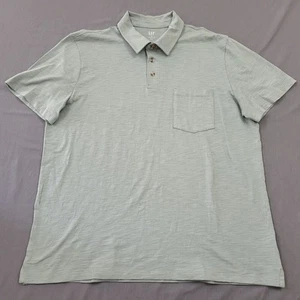 GAP Shirt Mens XL Short Sleeve Polo Pullover Lived In Slub Pocket Sage Green - Picture 1 of 12