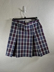 Flynn O'Hara School Uniform Skirt Girls Size 12x Blue With Red & White Plaid. - Picture 1 of 9