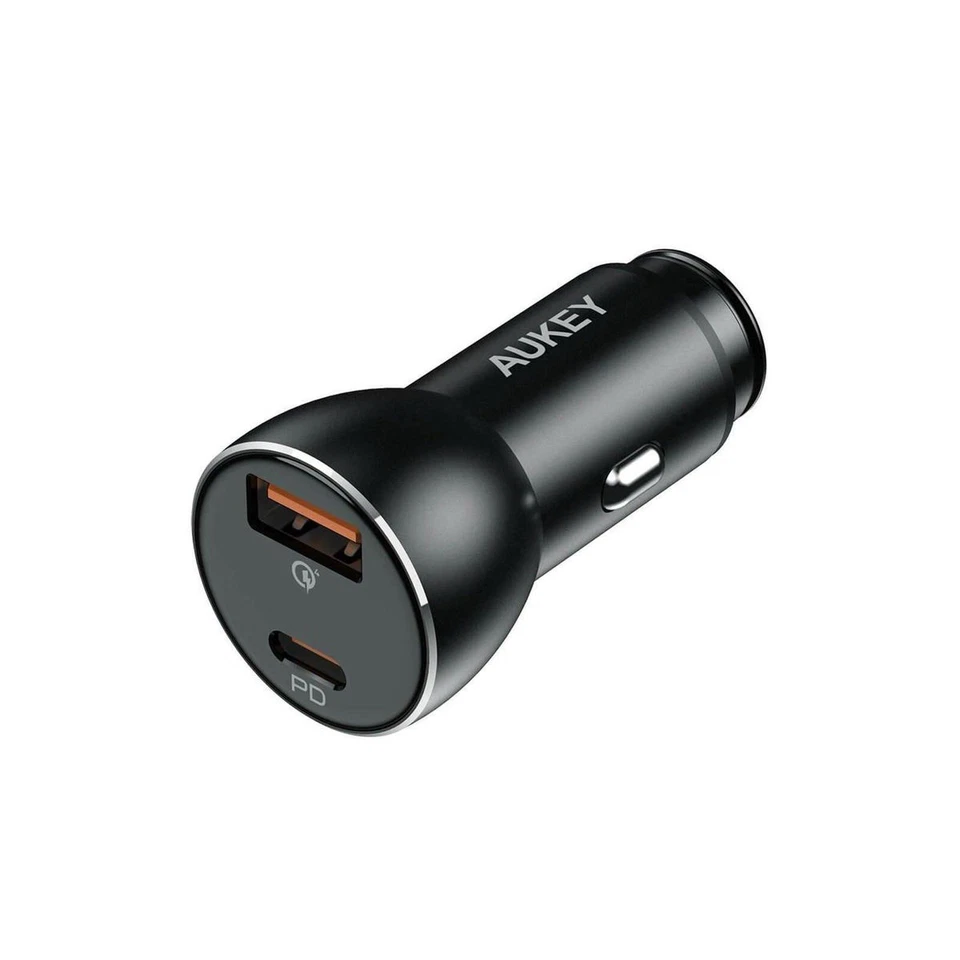 48W USB C PD and Quick Charge USB A Dual Port Car Charger - Image 1 of 4