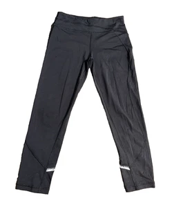Ivivva Lululemon Pants Tight Leggings Girls Kids 12 Yoga Black Crop Capri Run - Picture 1 of 9
