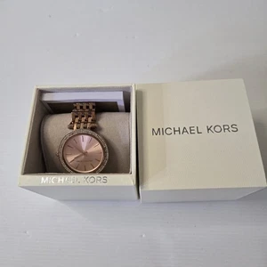 Michael Kors MK3192 Rose Gold Ladies Watch with Crystal Bezel & Box - Picture 1 of 5