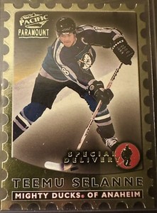 TEEMU SELANNE Anaheim Ducks 1999 Pacific Paramount SPECIAL DELIVERY Die-Cut NICE