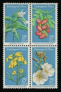 USA 1979 #1786a (1783-86) Endangered Flora 15c 4er Block postfrisch NH MNH - Bild 1 von 2