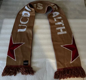EUC UC Davis Health We Are Republic Gold Red Scarf Preppy Collegiate College - Picture 1 of 7