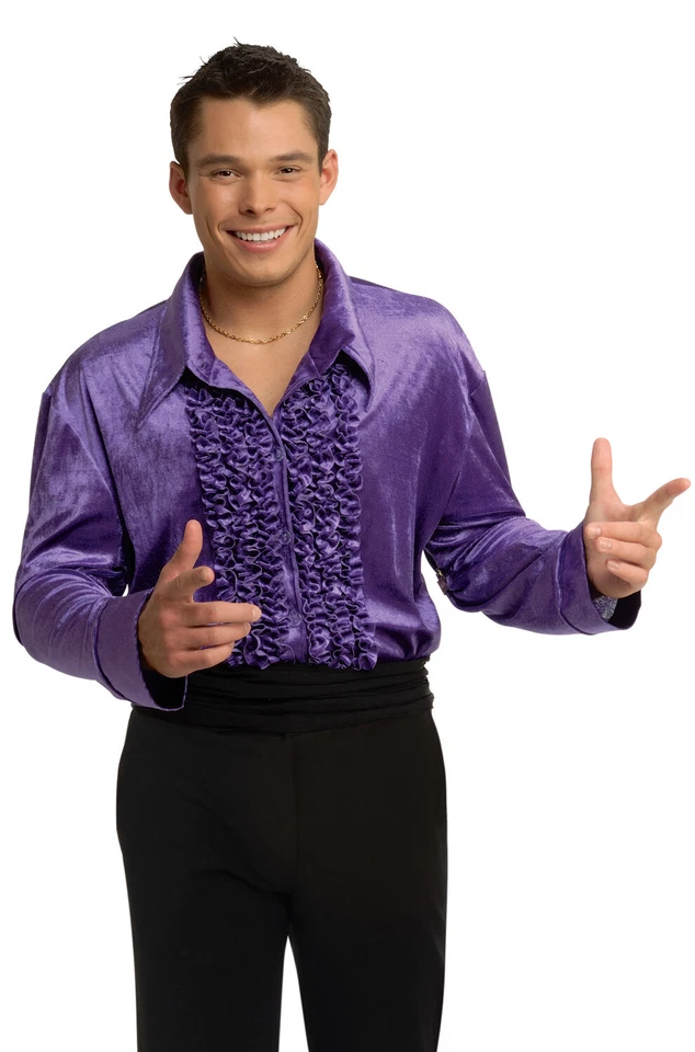 Velvet 1970's Men Adult Disco Shirt (Purple) - Image 1 of 1