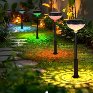 Solar Pathway Lights Outdoor Waterproof: 8 Pack LED Yard Light RGB Landscape ... - Picture 1 of 7