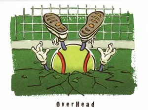 Funny Tennis Ball & Net Overhead Slam Ace Blank Inside Note Cards - Set of 8 - Picture 1 of 2