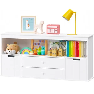 For Reading Storing Timy 44.5" Toy Storage Organizer w/2 Drawers Kids Bookshelf - Picture 1 of 7