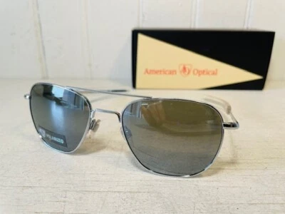 Lente AO AMERICAN OPTICAL Original Pilot Silver w57mm Silver VIDRIO POLARIZADO $330 Foto 1 de 4
