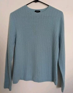 Prive 100% Kaschmir Zopfmuster Pullover Pulli Rotkehlchen Ei Blau Gr. Medium Lesen - Bild 1 von 9