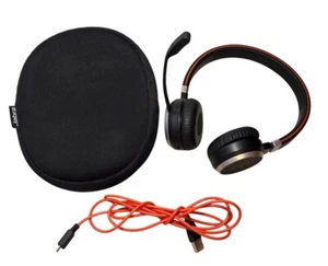 Jabra Evolve 40 UC Stereo Wired USB Headset With Microphone Black Red Silver - Picture 1 of 11
