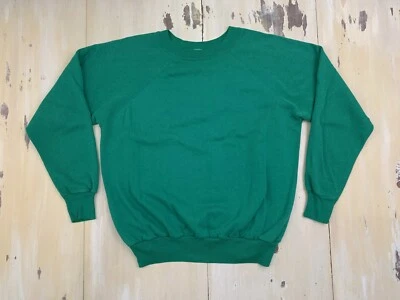 PANNILL - винтажный 70-х-80-х зеленый реглан пустой простоя толстовка, подходит мужской средний - Изображение 1 из 4
