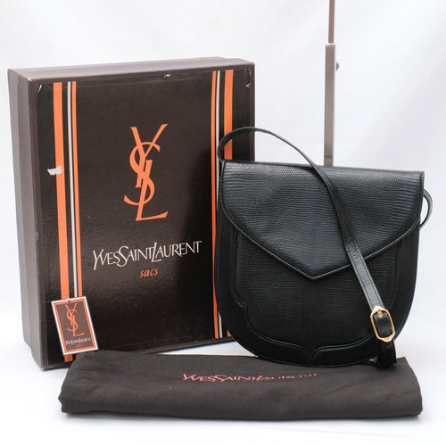 SAINT LAURENT (YSL) Borsa a tracolla Yves Saint Laurent nera YSL vintage autentica