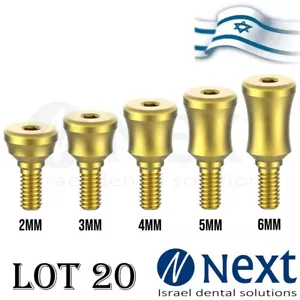 Lot x 20 Healing cap Concave abutment titanium 2-6 mm Ø 4.6 MM - Picture 1 of 11