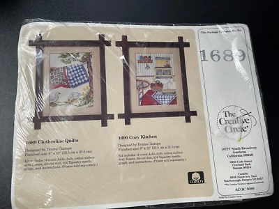 Vtg The Creative Circle Cross Stitch 1689 "Clothesline Quilt" - Image 1 of 4