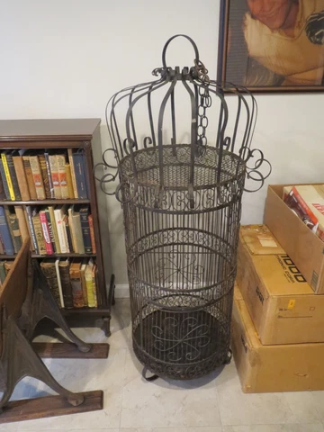 Vintage Bird Cage, Iron, approx. 55 inches tall Cover