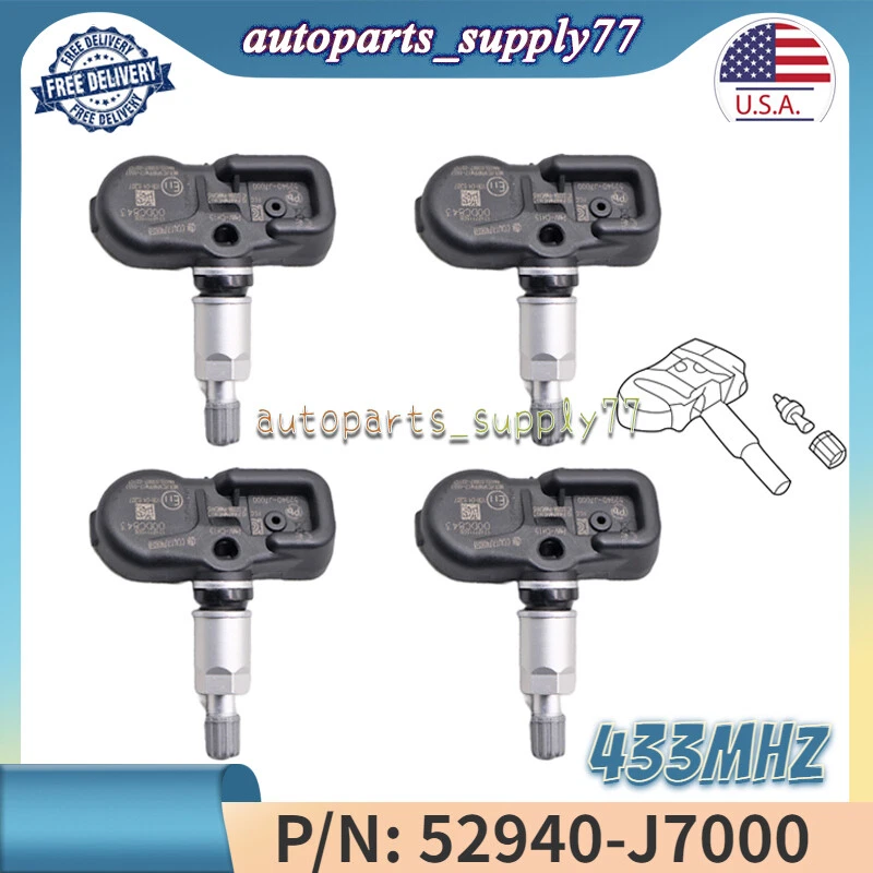 Válvula sensor de presión de neumáticos Tpms 4 piezas para 2019 2020 2021 2022 2023 Kia Forte EE. UU. Foto 1 de 4