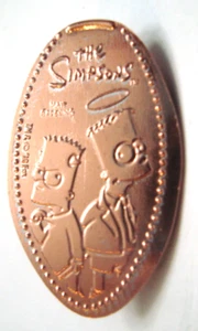 UNIVERSAL STUDIOS Hollywood - The Simpsons good/bad Bart -- elongated zinc penny - Picture 1 of 1