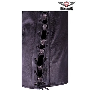 Leather Vest, Jacket, Boots Skull Lace Up Charm - free shipping - Foto 1 di 4