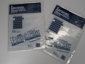 50 (2x 25's) Print File Archival 35mm Photo Negative Preservers sheets sleeves