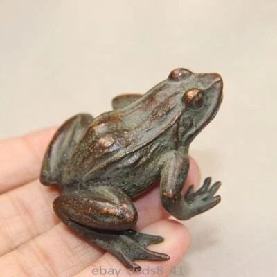 chinese copper statue figure frog tea pet incense burner holder home decoration - Image 1 of 4