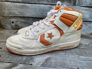 Vintage 80s converse cons white leather hi-top basketball sneakers US15 - Picture 1 of 15