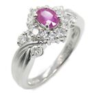 JEWELRY pink sapphire diamond Ring Pt900 Platinum Used US size #5