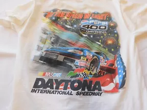 Fruit of the Loom NASCAR Daytona Pepsi 400 1998 T Shirt White Size L GUC - Picture 1 of 6