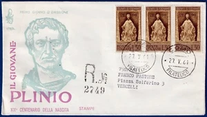 1961 - FDC Venetia - Plinio il Giovane - Viaggiata per raccomandata - n.179/It - Bild 1 von 2
