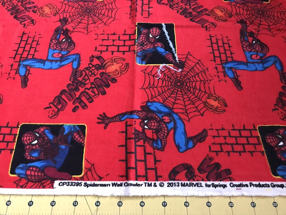 2013 Spiderman Wall Climber 29” X 43”Flannel fabric #1736 - Image 1 of 1