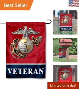 Honor Veterans with a 12x18 Marines Veteran Garden Flag - Durable & Lightweight - Picture 1 of 7