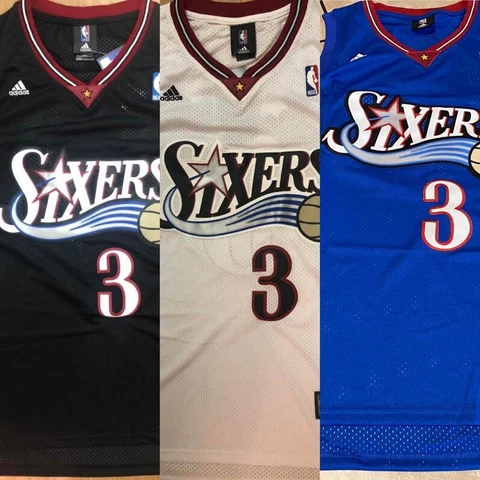 Allen #3 Iverson 76ers Throwback Swingman Men's Unsigned Custom Jersey Cover