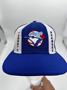 Casquette chapeau vintage Blue Jays Brewers années 80 réglable Toronto  