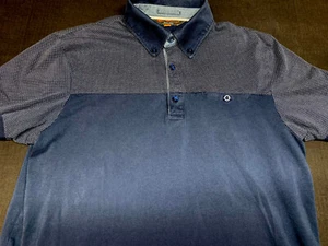 Ben Sherman Mens Pullover Knit Short Sleeve Cotton 2 Toned Polo Shirt X Small XS - Picture 1 of 3