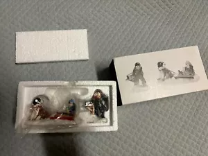 Dept 56 Snow Village - Mush - Set of 2 - #56.54747 Boxed in wrapper dog boy dad - Picture 1 of 5