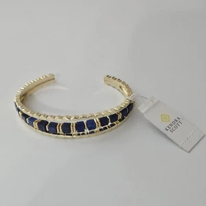 NWT Kendra Scott Lapis 14k Gold Plated Ember Cuff Bracelet - Picture 1 of 9