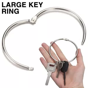 Jumbo 98mm 4" Steel Keychain Ring Janitor Taxi Firm Security Landlord Caretaker - Picture 1 of 10