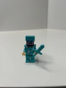 LEGO Steve Medium Azure Diamanthelm Rüstung Minifigur Minecraft 21117 21124 - Bild 1 von 4